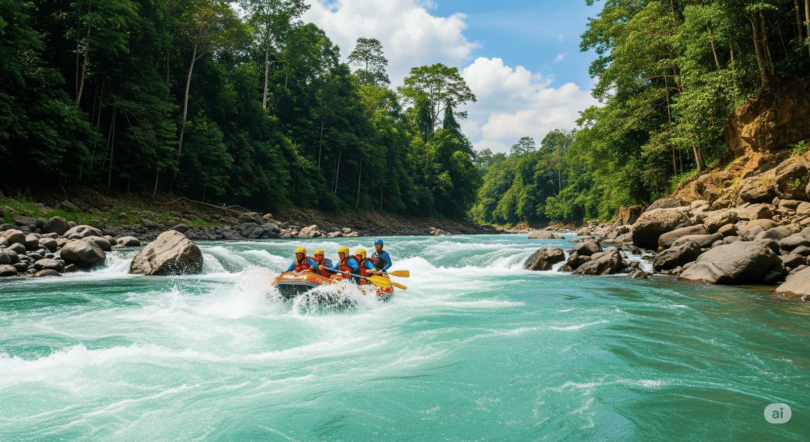 white water rafting on the batang rejang